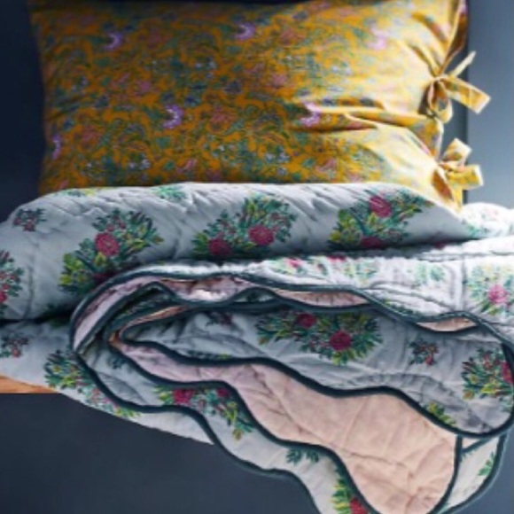 Anthropologie Quilt Twin Cotton Reversible New With Tag - Picture 2 of 11